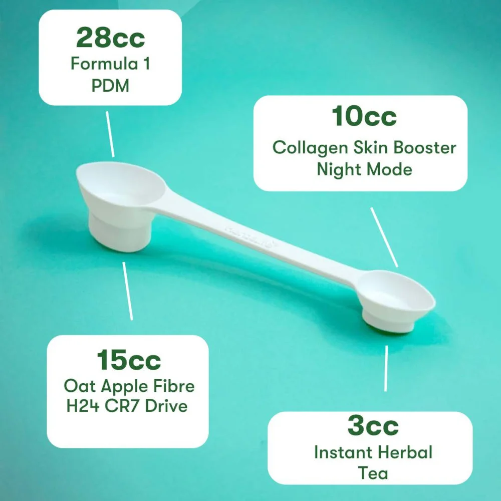 Multi-scoop – praktisk 4-i-1 måleskje for pulver og tilskudd