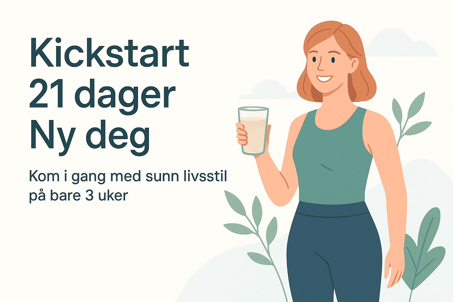Kickstart 21 dager – kvinne med shake