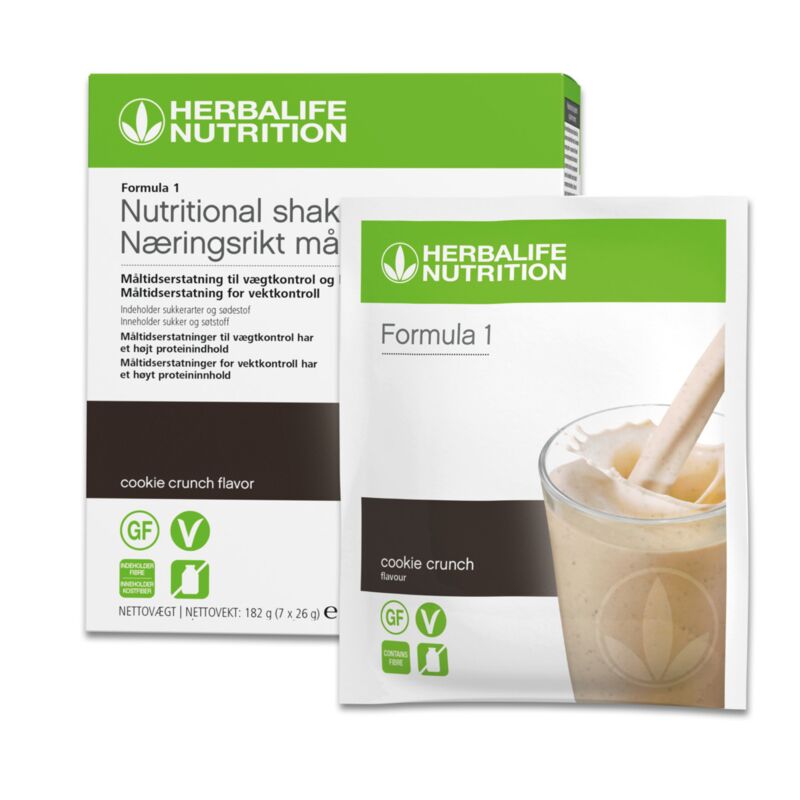 Herbalife Formula 1 Shake Cookie Crunch porsjonspakker – 7 x 26g
