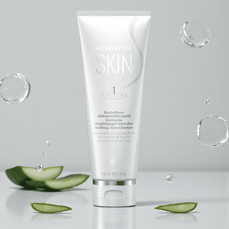 Mild ansiktsrens med aloe vera som etterlater huden ren og myk.