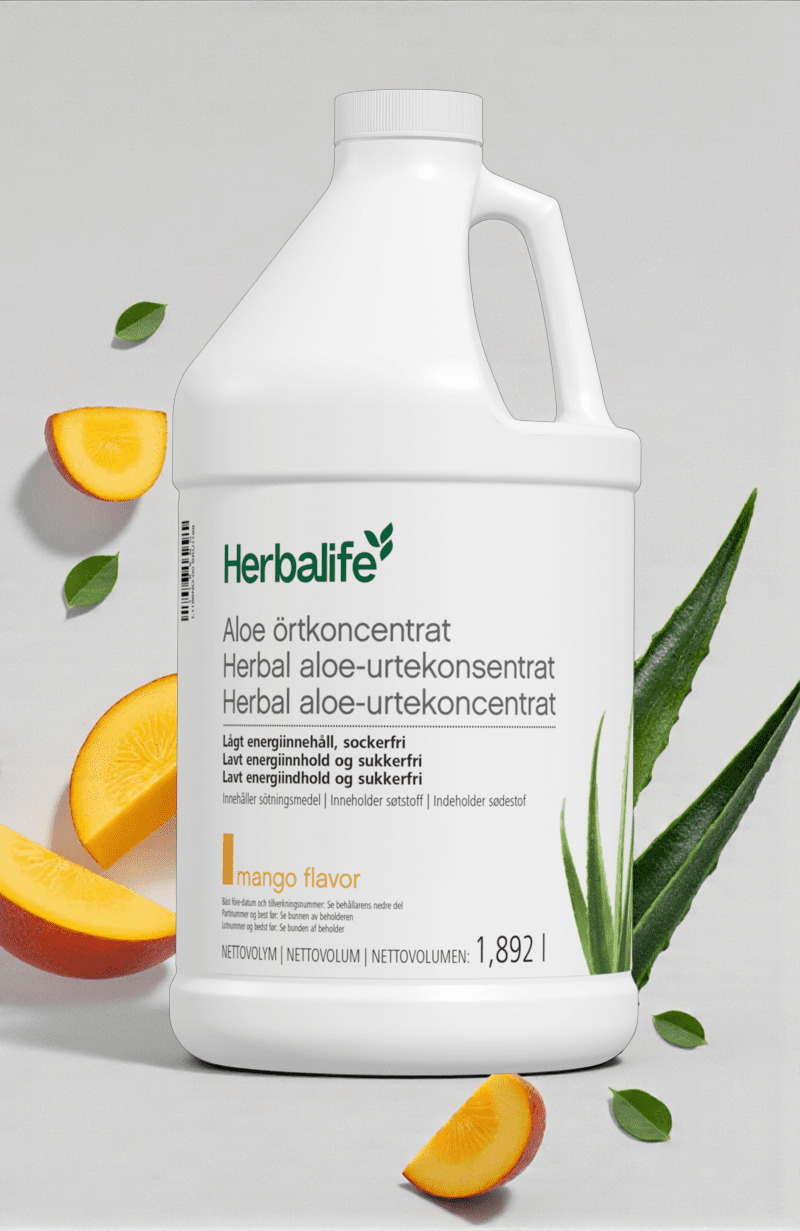 Herbal Aloe Mango stor flaske 1,892 liter aloe vera drikk