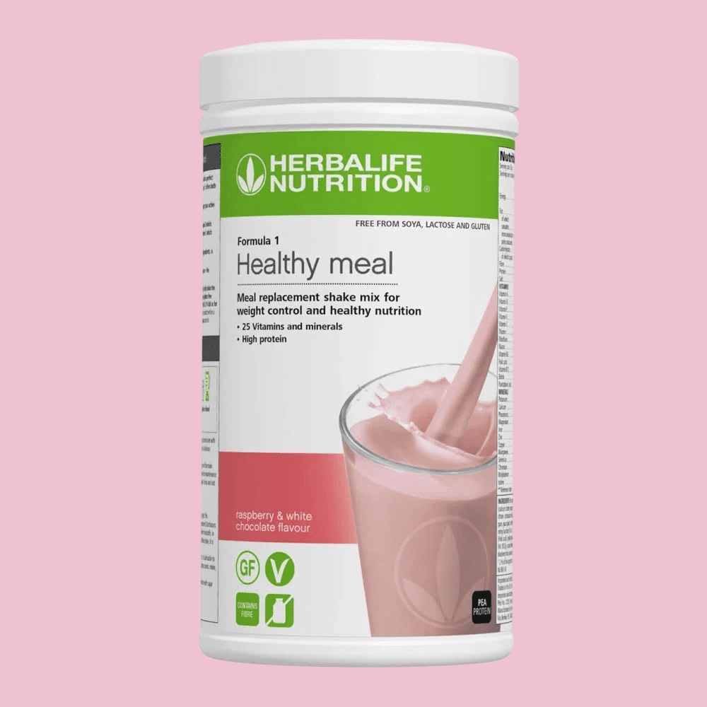 Herbalife Formula 1 Shake Raspberry & White Chocolate – smak av bringebær og hvit sjokolade