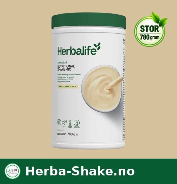 Herbalife Shake Vanilla Cream 780g – stor boks med vaniljesmak.